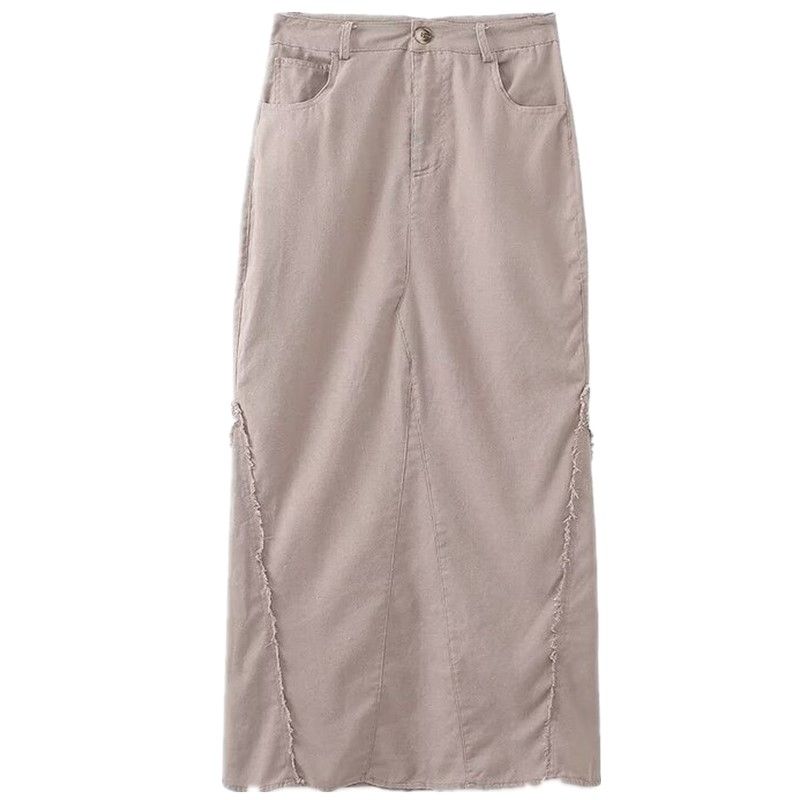 

Fashion Style 2023 Autumn New Women s Slim Looking Easiest for Match Linen Mid-Waist Dress Skirt 2674245 620 Pink L