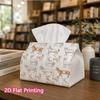 1pc, 2D Flat Printing, Tissue Box Goat Fabric Pattern Printing Party Tissue Box, Multifunctional Kitchen And Dining Table, Coffee Table And Dining Tab
