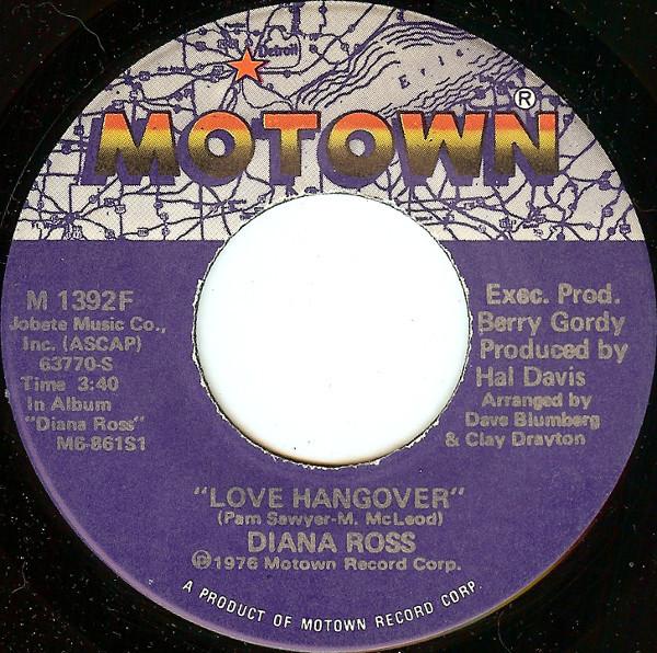 7inch Record DIANA ROSS - Love Hangover / Kiss Me Now M1392F Motown 1976 US Soul/Funk Used