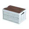 2025 Large-Capacity Multifunctional Wood Grain Folding Storage Box for Outdoor Camping