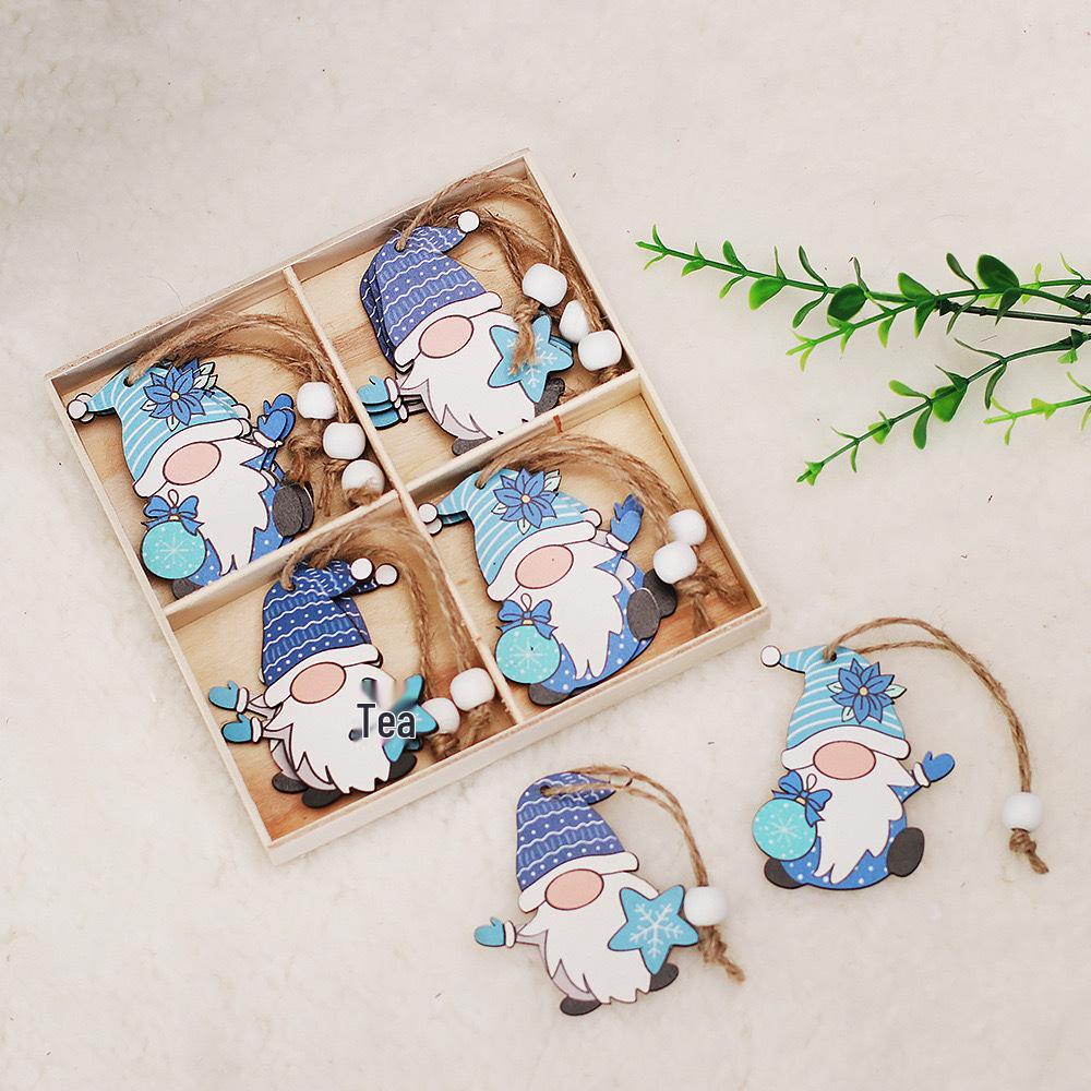 Wooden Faceless Doll Pendant for Christmas & Easter Decorations