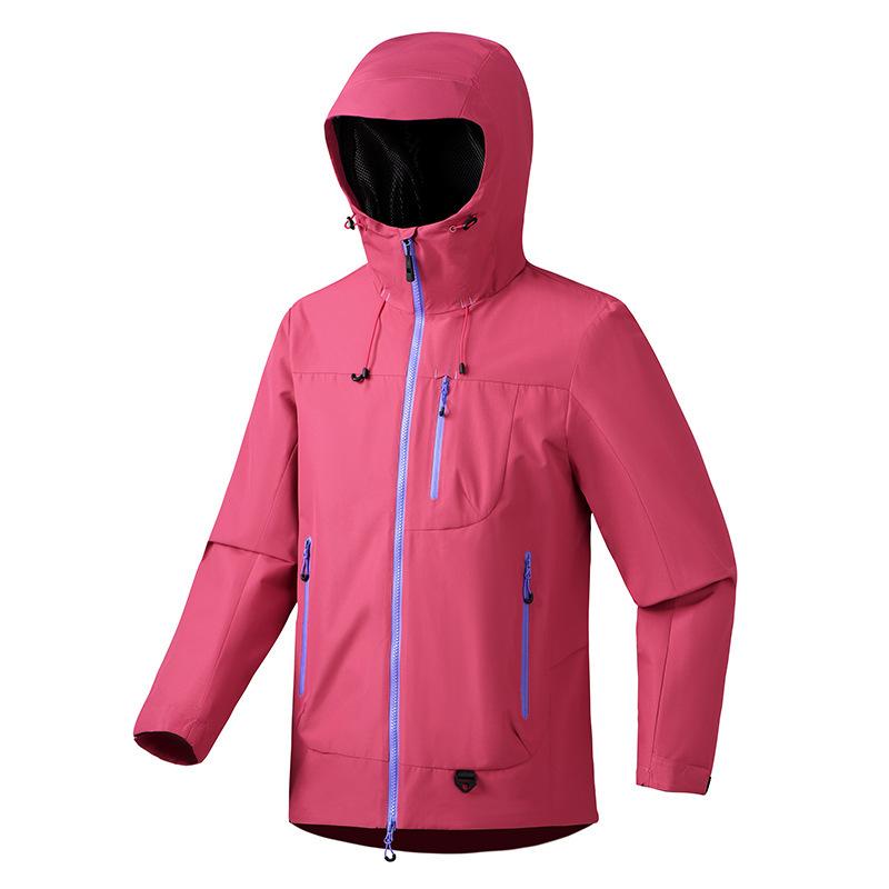 

Men s and Women s Outdoor Casual Hiking Jacket Windproof Waterproof Hooded Jacket Thin Coat 3XL розовый