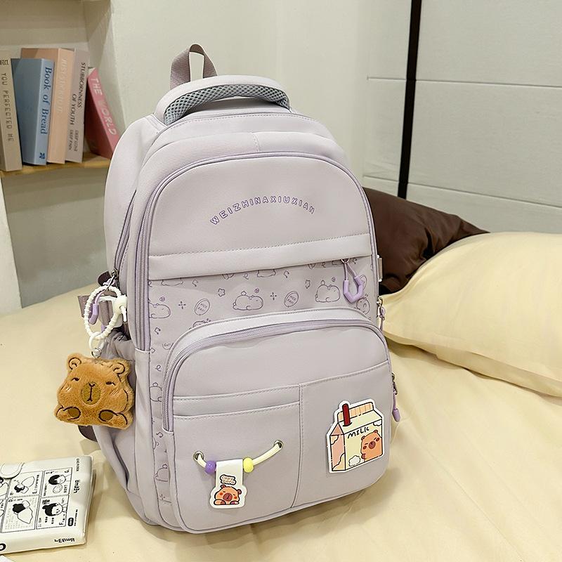 New High-value, Fresh and Sweet Candy-colored Backpack, Lightweight and Large-capacity Backpack for Junior High School Students