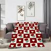Y2K Heart Check Throw Lightweight 240g Flannel Blanket Soft Skin-friendly for Summer Cooling