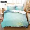 Blue 3Pcs Bedding Sets 3D Digital Printing Custom Quilt Duvet Cover Set  Home Queen King Quilt Pillowcase