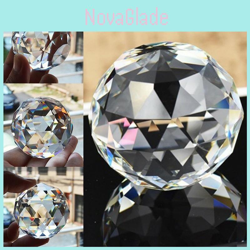 Exquisite Clear Cut Crystal Sphere 50mm Faceted Gazing Ball Prisms For Elegant Home Decor
