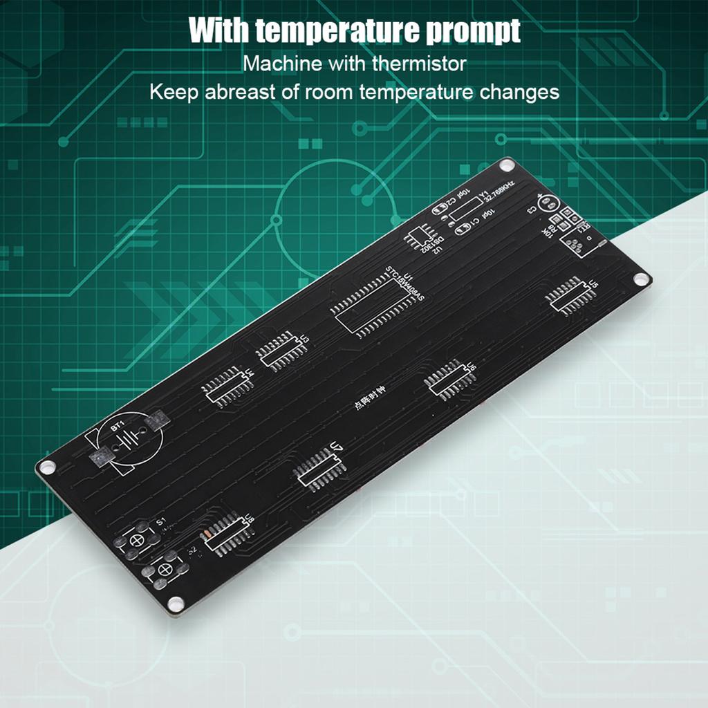 5V Patch Digital Lattice Electronic DIY Clock Kit In Acrylic Appearance with Temperature Prompt