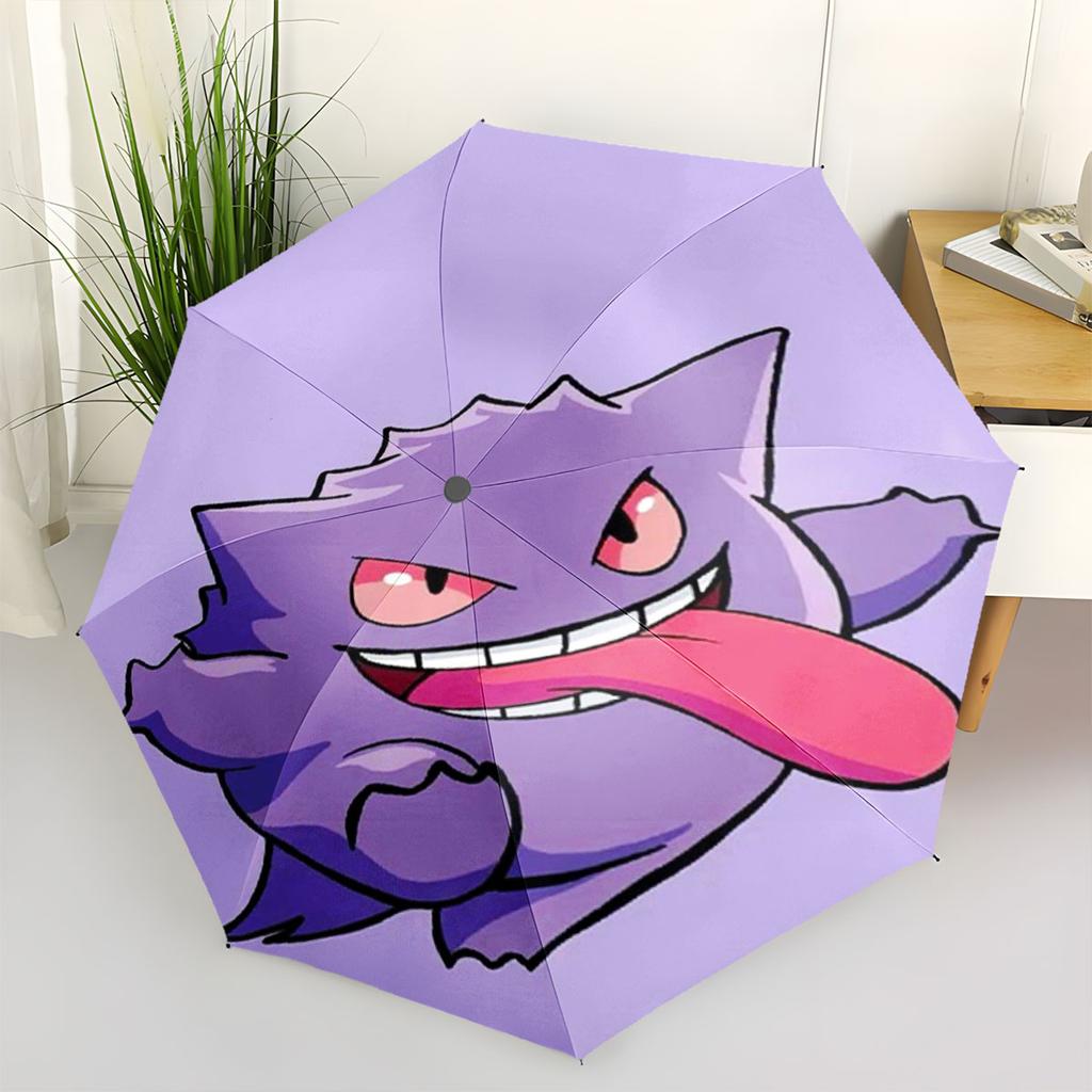 Anime Gengar Pattern Umbrella Lightweight Portable Travel Umbrella Anti-UV Sun Protection