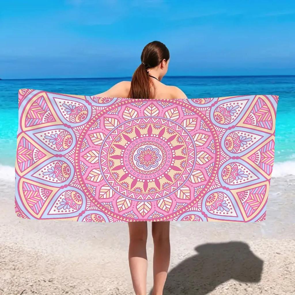 1PC Bohemian Beach Towel Ultra-Fine Fiber Quick Drying Absorbent Bath Towel Essential for Swimming Beach Resort