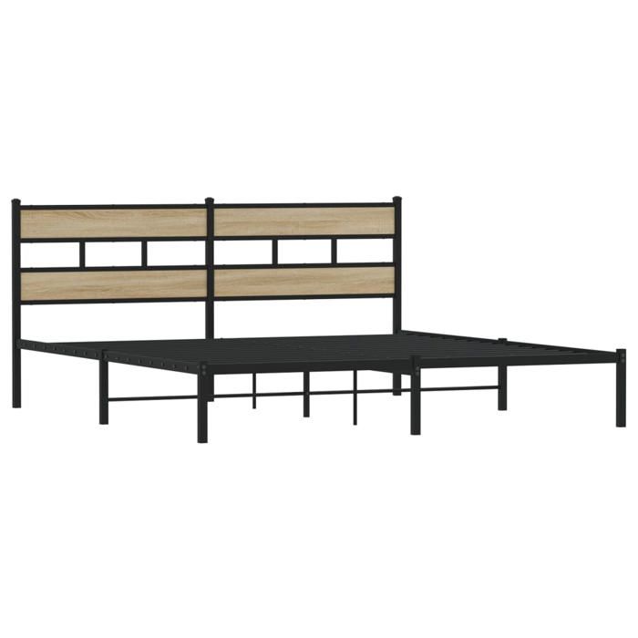 VidaXL Metal Bed Frames Without Mattress Sonoma Oak 180x200 Cm 4017106