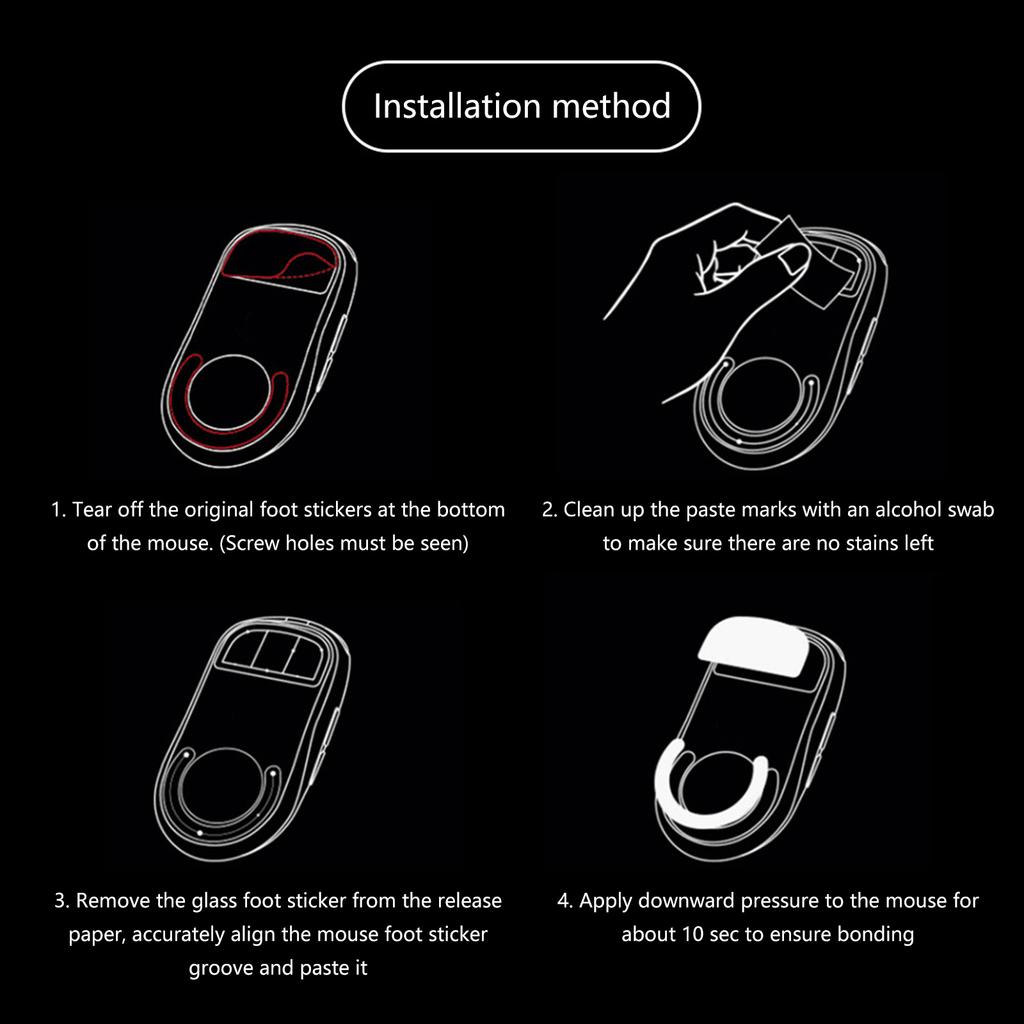 Glass Mouse Feet Game Mouse Skates for GPW1 Improved Accuracy and Comfort