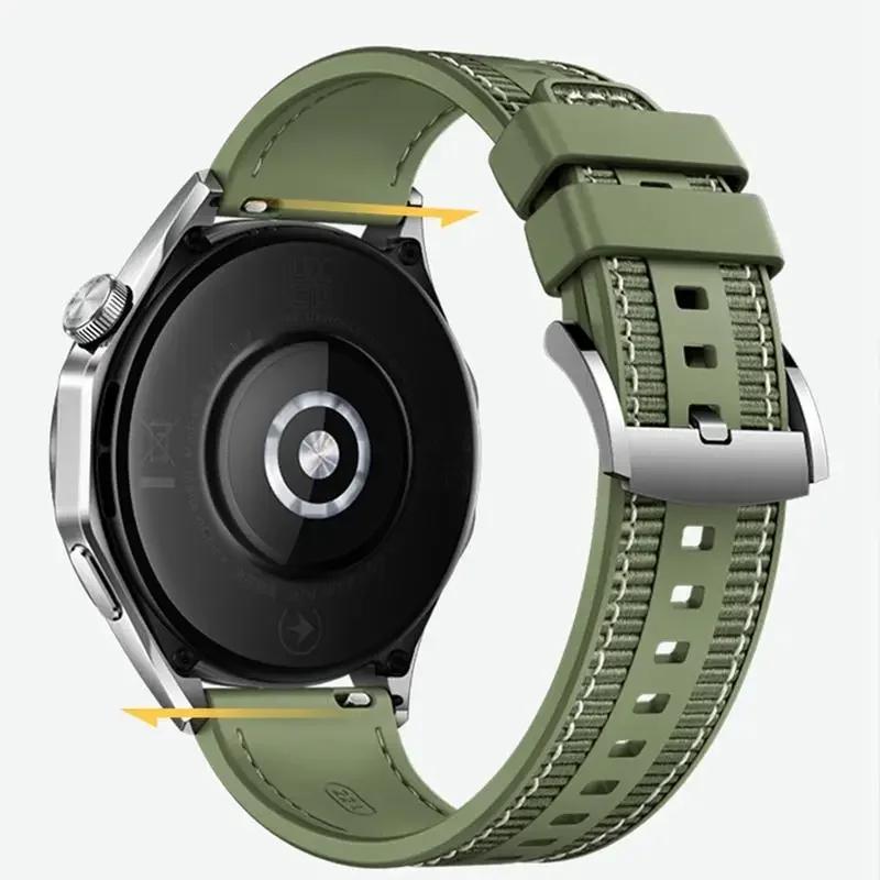 22mm Composite Silicone Strap For Huawei Watch GT4 46mm Official Nylon Braided Bracelet Band Huawei Watch 4/3/GT4-3-2 Pro Belt