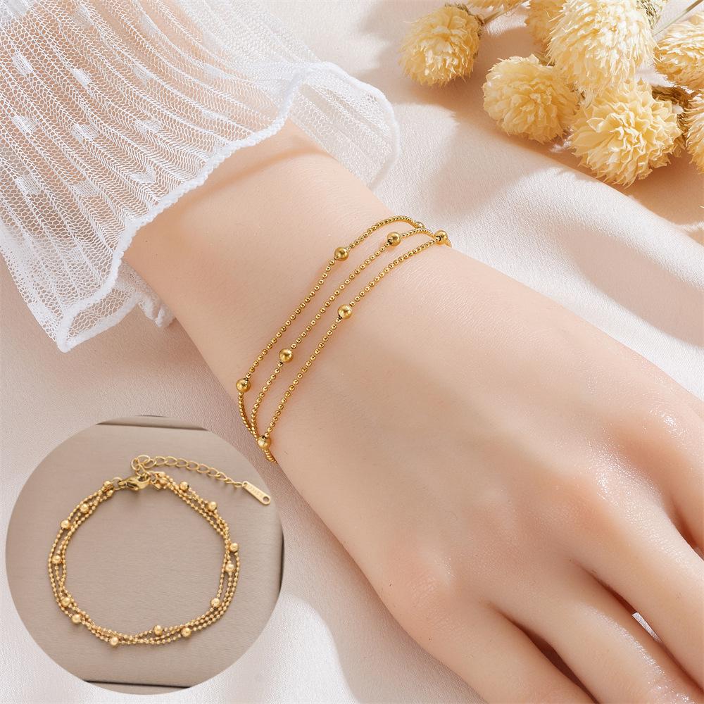 Meichen 18k Gold Non-Fading Titanium Steel Women's Fashion Bracelets - Simple, Versatile, Trendy European and American Style.