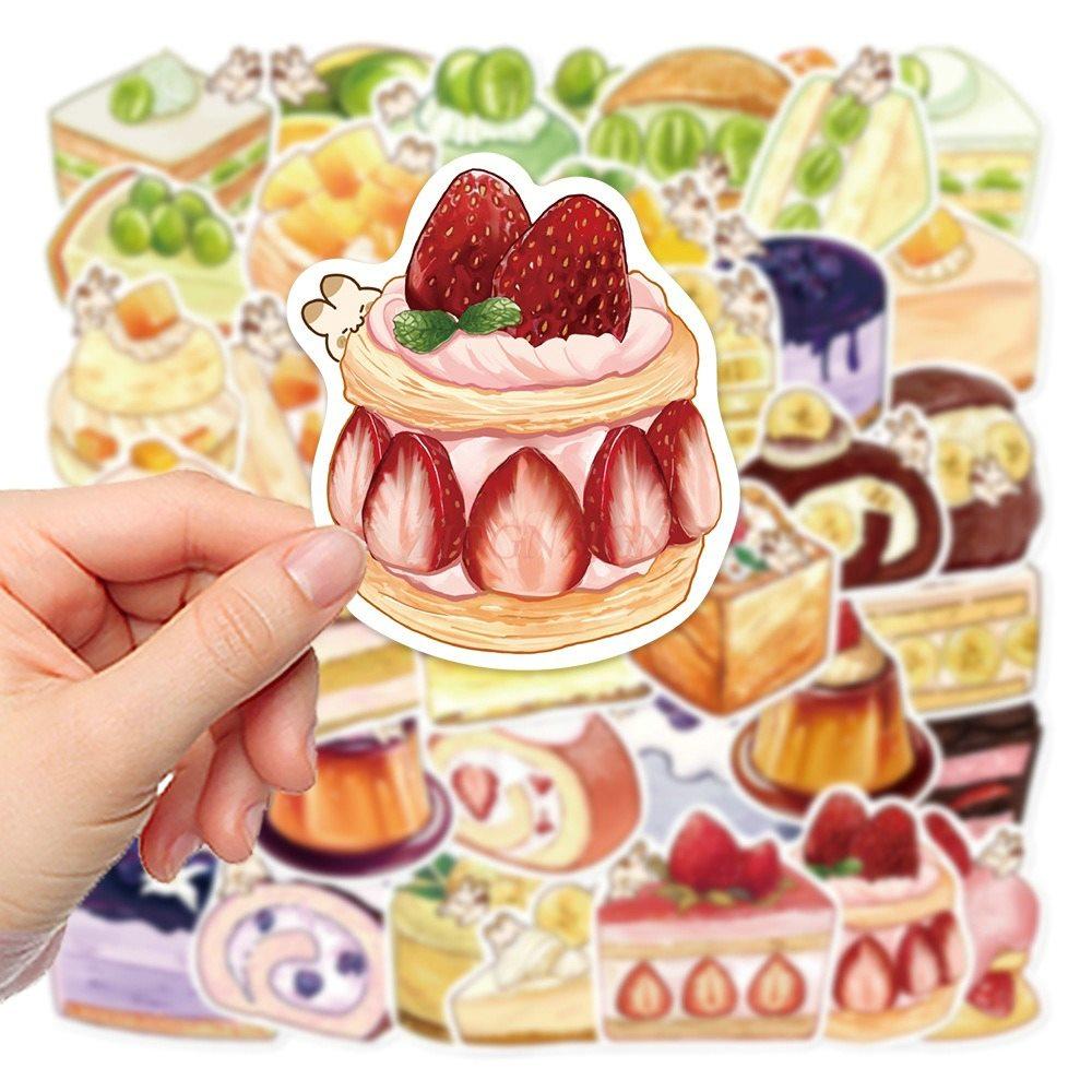 1set Cake stickers, hand drawn dessert bags, water bottles, phone cases, hand accounts, laptop decorations, art stickers