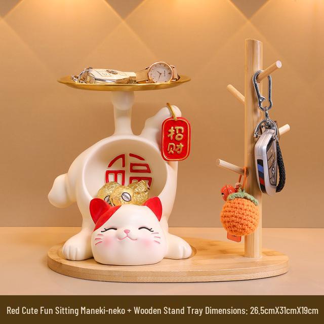 Glückskatze Harz Schlüsselanhänger für Haus- & Kinderzimmerdekoration