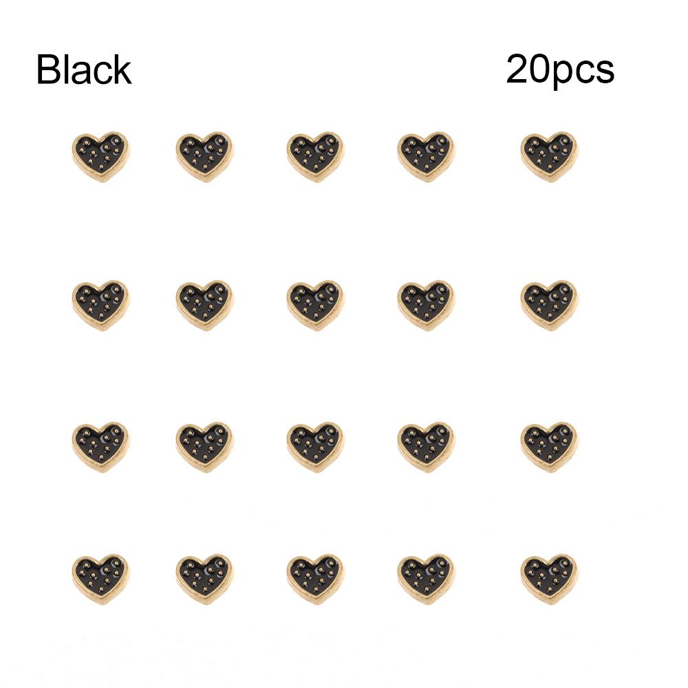20Pcs 5mm Heart Style Mini Button Buckle DIY Doll Clothes Metal Printed Buckle Pattern Decoration Buckles for 1/6 Doll Clothing