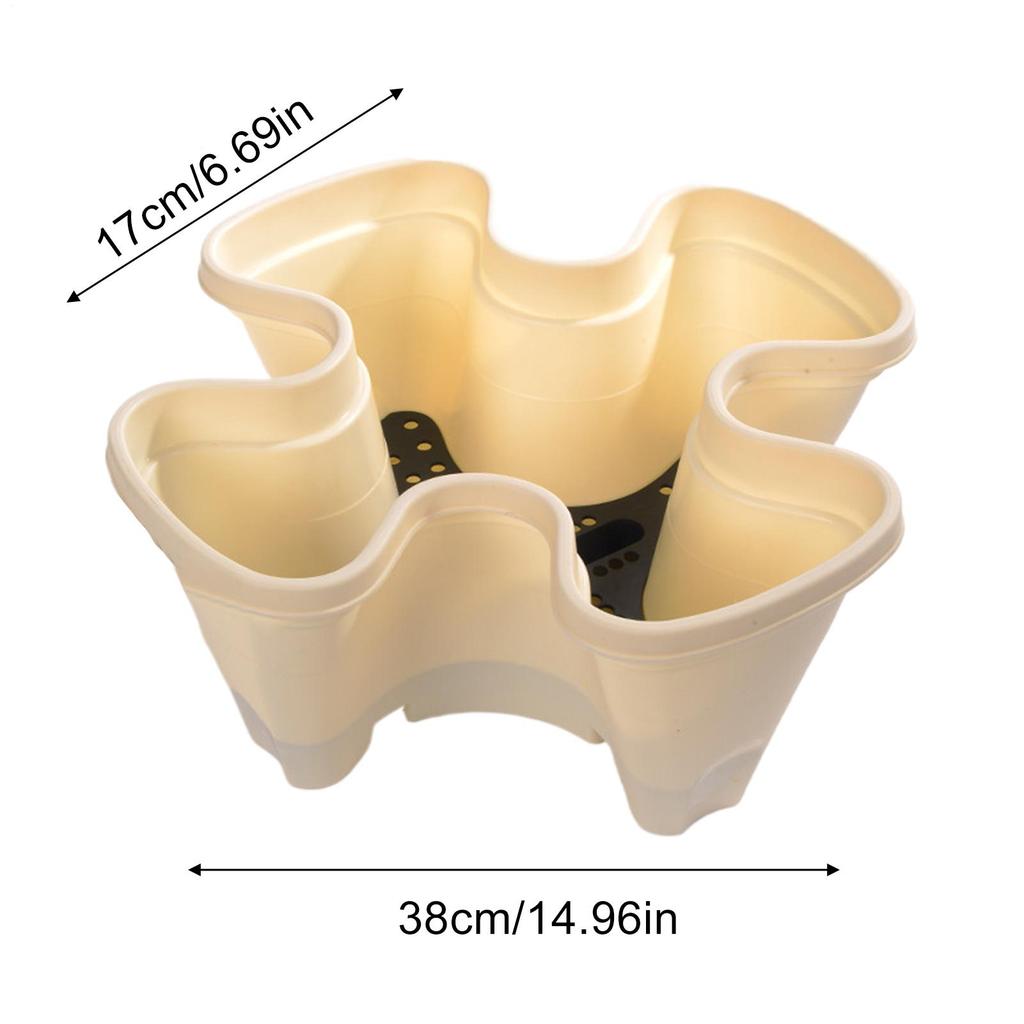 Creative Petal Shape Stackable Planter Anti-Slip Secure Drainage Vertical Planter Strawberry Planting Pot For Balcony Garden