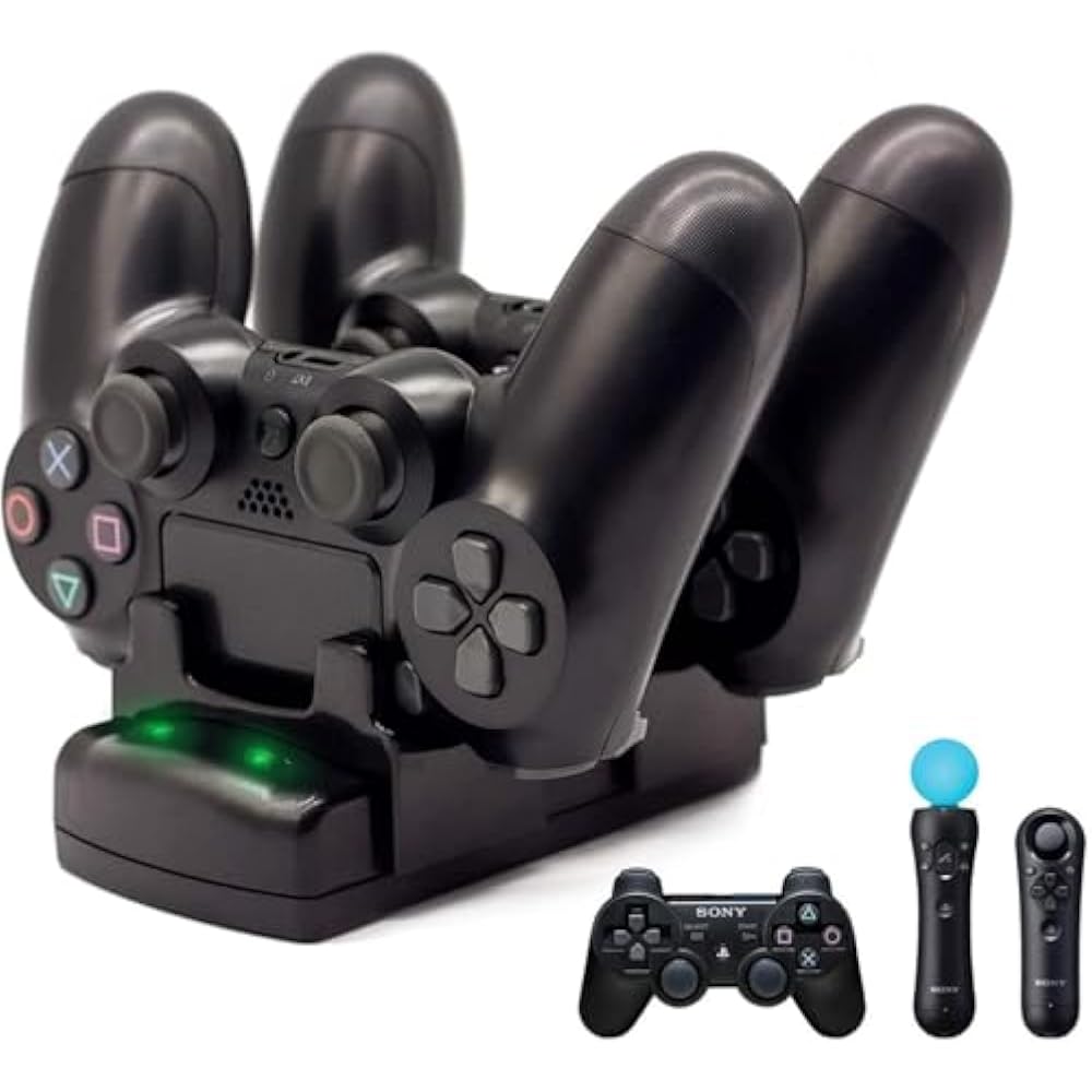 Compatible with charging 2 PS3 wireless controller chargers at the same time