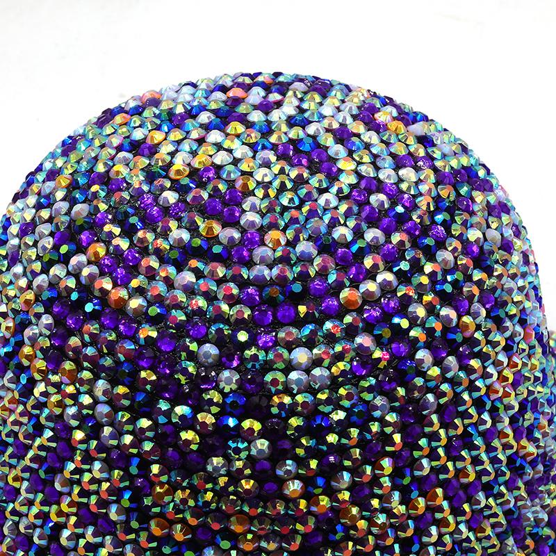New Rhinestone Fedora Jazz Hats Cowboy Hat For Women And Men Double-sided Color Cap Red With Black Diamond Bucket Fedora Hat
