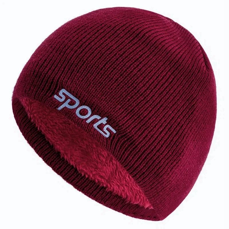 

Унисекс Спортивные Жаккардовые Зимние Шапки Модные Вязаные Шапки Для Мужчин И Женщин Шапка-Бини Уличные Теплые Спортивные Шапки С Плюшевой Меховой Подкладкой 55cm-58cm красный