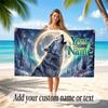 Wolf Theme Beach Towel Personalized Custom Name & Text Soft Quick Dry Beach Towel for Swimming Travel