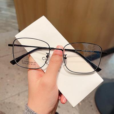 Metal Retro Polygonal Large Frame Glasses Frame for Men with Casual Big Faces Can Be Equipped with Prescription Glasses Frames