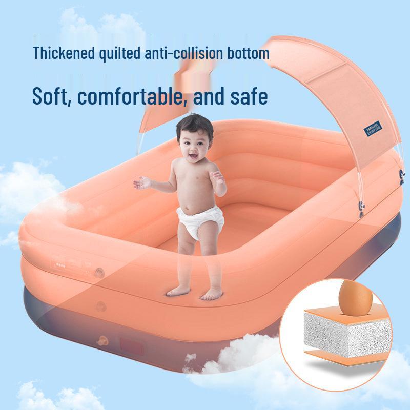 Nuoao Automatic Inflatable Canopy Pool for Kids and Family - Foldable Outdoor Swimming Pool