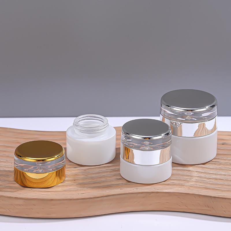 Frosted Glass Skincare Bottle with Screw Cap for Creams