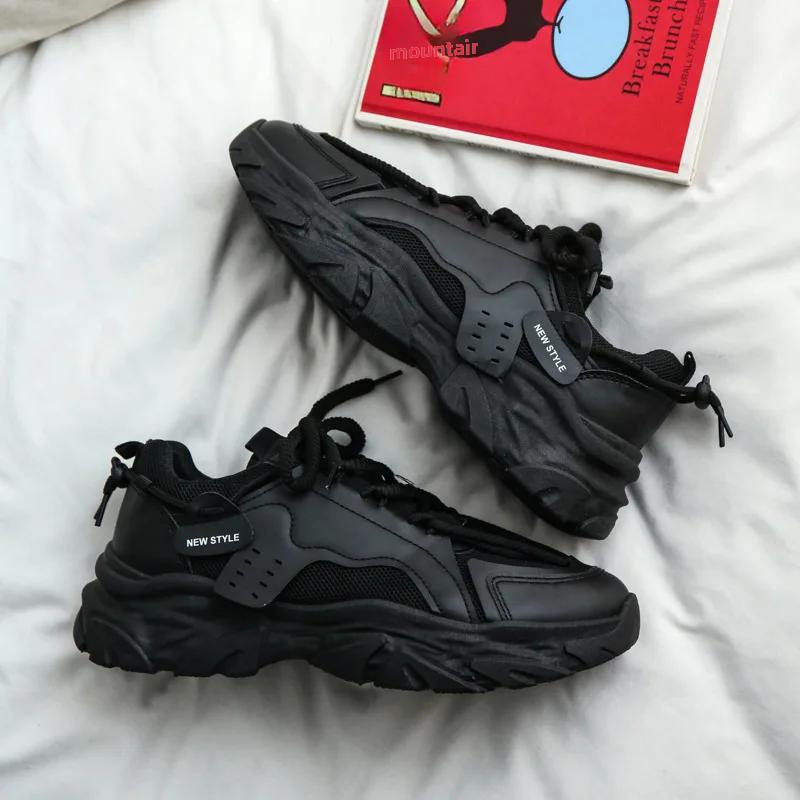 New Summer Men's Shoes Breathable Mesh Sports Sneakers Trendy Versatile Thick Base White Casual Shoes For Elderly Men