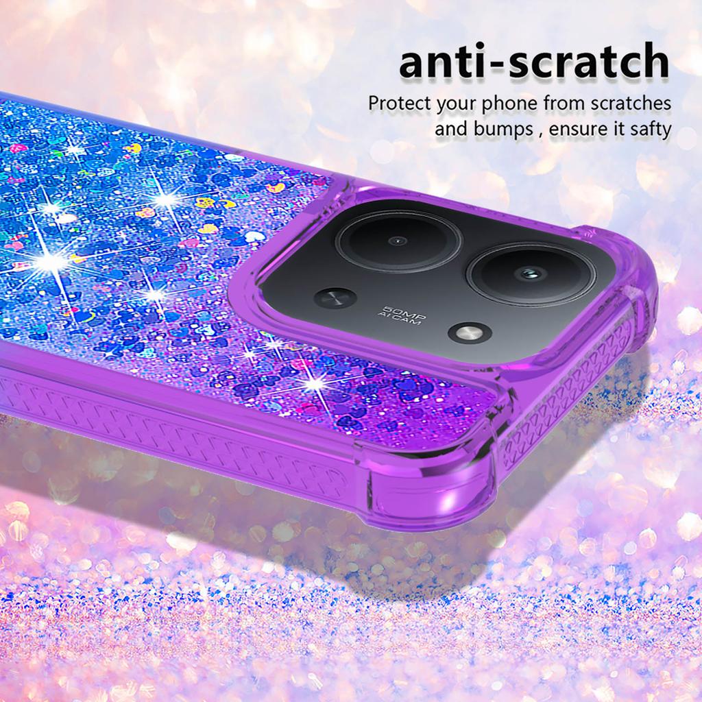 Custodia Glitterata con Paillettes per Xiaomi Redmi 15 Redmi 15C 4G 5G Poco C85 Custodia Gradiente Liquido Dinamico Cover Posteriore Antiurto