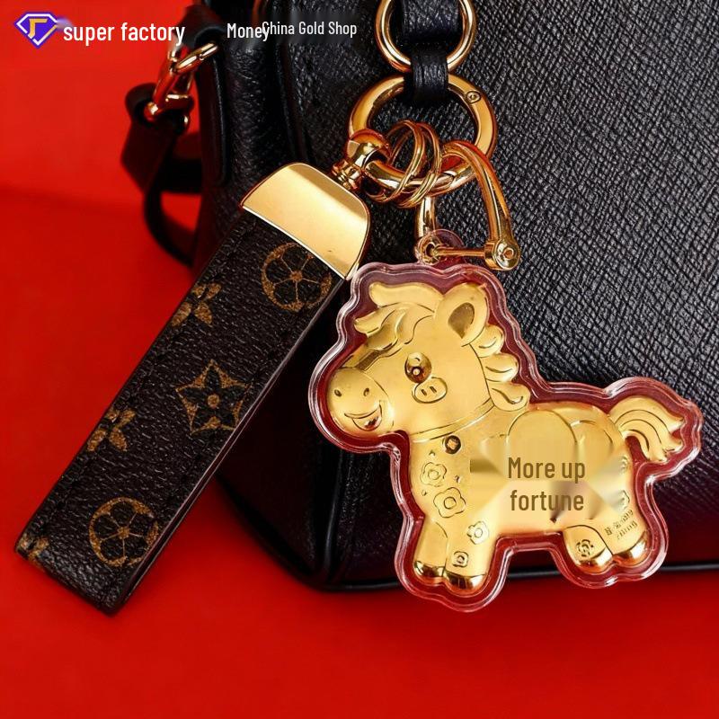 Year of the Horse Lucky Wealth Keychain: Prosperity Phone Lanyard & Gold Charm Business Gift