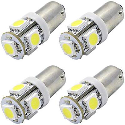 4 Stück BA9S LED-Leuchtmittel, 12 V, weiß, 5050, 5 SMD, LED-Kennzeichenbeleuchtung, Innenbeleuchtung, Leselampen, Kuppelleuchten