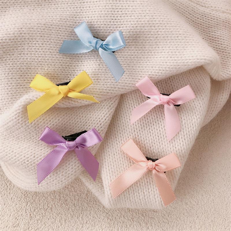 10Pcs Children's Cute Satin New Style Fresh Small Hairpin Bow Girl Hair Accessories Headdress Accessories Hairpin Gift