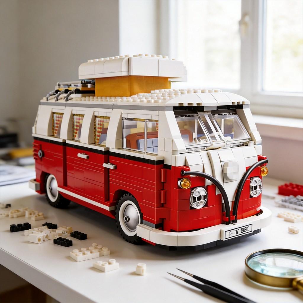 Volkswagen Bus T1 Building Blocks Set With Diy Assembly For Kids And Adults