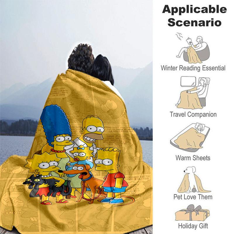 1Pc Simpsons Family Adventure Blanket Soft And Comfortable Casual Warm Camping Travel Christmas Halloween Gift M921853