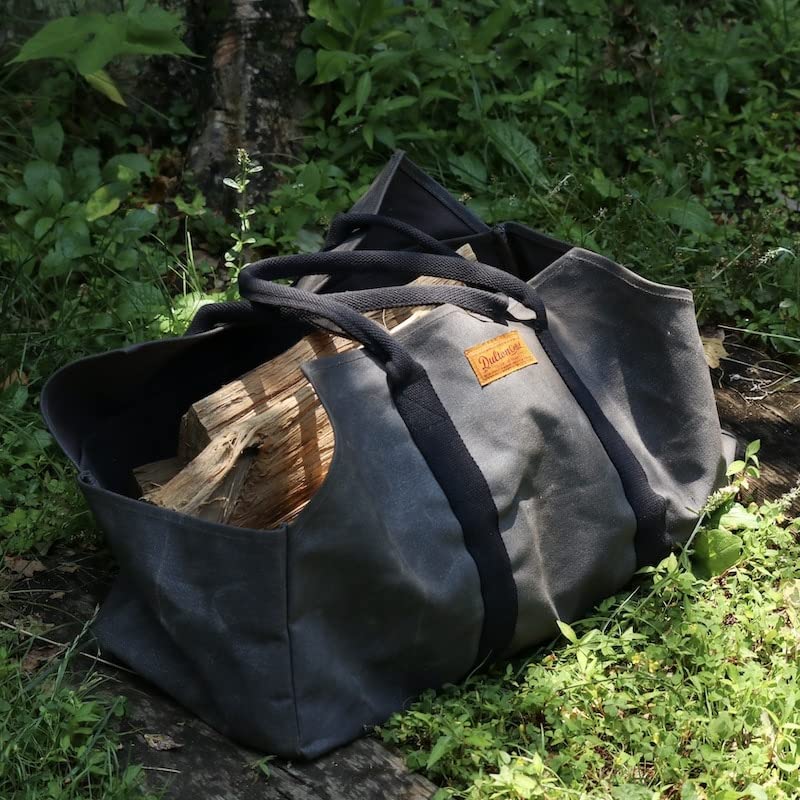 Dalton Waxed Canvas Log Bag, Olive, Large, Wide Gusset, Camping, Pasture, 320mm High, 600mm Wide, 250mm Deep, Y959-1267OV