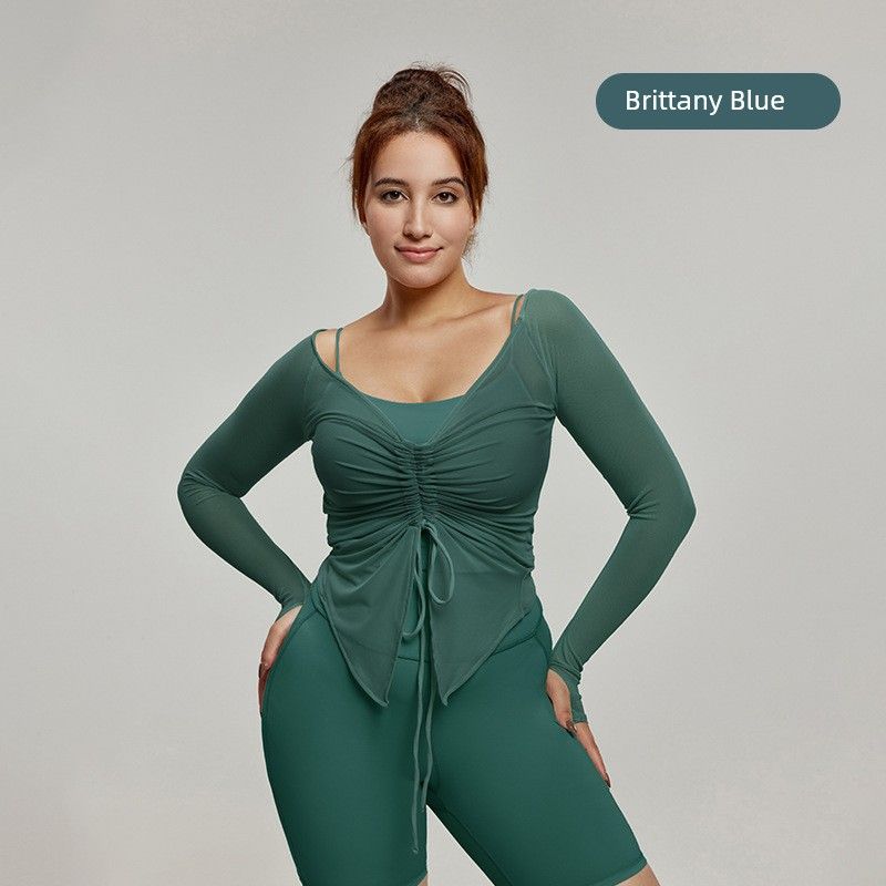 

Пышечка Большой размер Верхняя одежда Кулиска на талии Обтягивающий Фитнес-топ Женский Сексуальная сетка Йога Спорт Накидка Быстросохнущий Сексуальный Эластичный Brittany Blue Size 3 (recommend 87.50 kg-100.00 kg