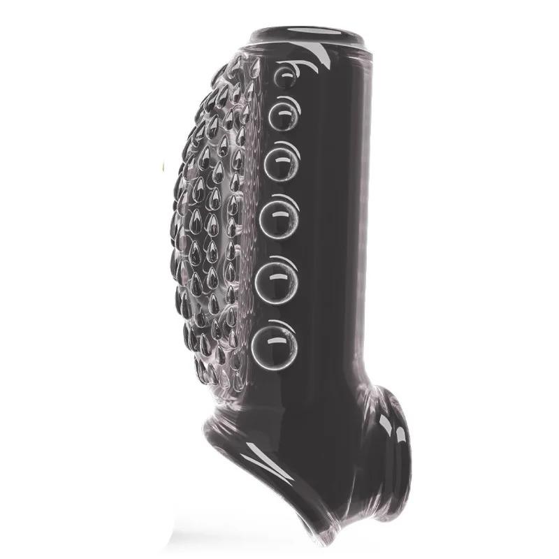 Silicone Penis Enlargement Sleeve Hollow Penis Extender Semen Cock Ring Locking Delay Sleeve Sex Toys For Men Adult Toy Sex Shop