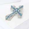 Fashion Creative Alloy Rhinestone Cross Brooch Personality Temperament Women'S Clothing Corsage Ornament Pin