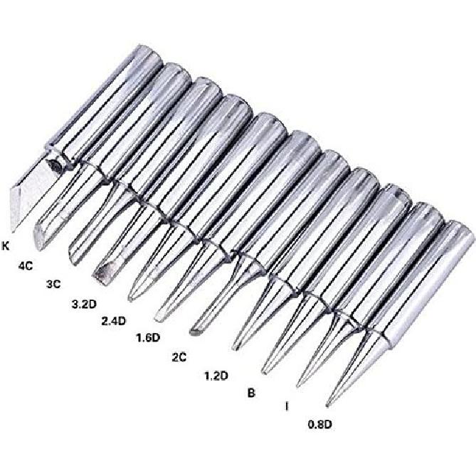 FEITA 900M-T Soldering Iron Tips 60W Replacement Solder Tip for Electric Soldering Station 936, 937, 907 Tools Supplies (B/I/K/D/C-Type 11Pcs)