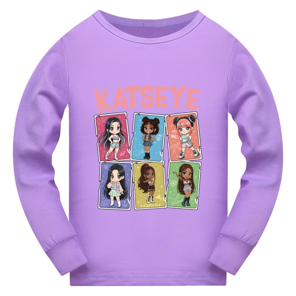 5300 Kinder Mädchen KATSEYE Print Langarm-T-Shirt