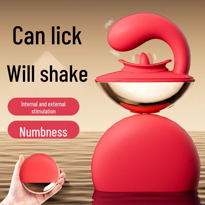 Moonlight Vibrating Clitoral Stimulator: Multi-Frequency Insertable Tongue Licking Sex Toy for Women's Self-Pleasure.