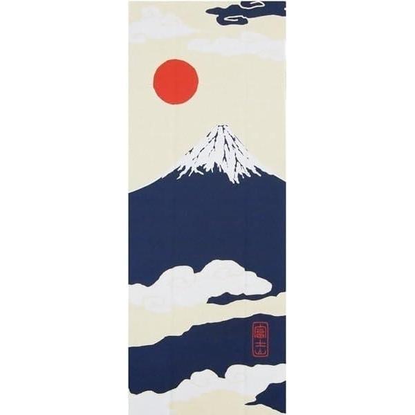 Kyoyu Japanese Tenugui Towel, Approx. 90x34cm, 100% Cotton, Mt. Fuji Vertical Pattern