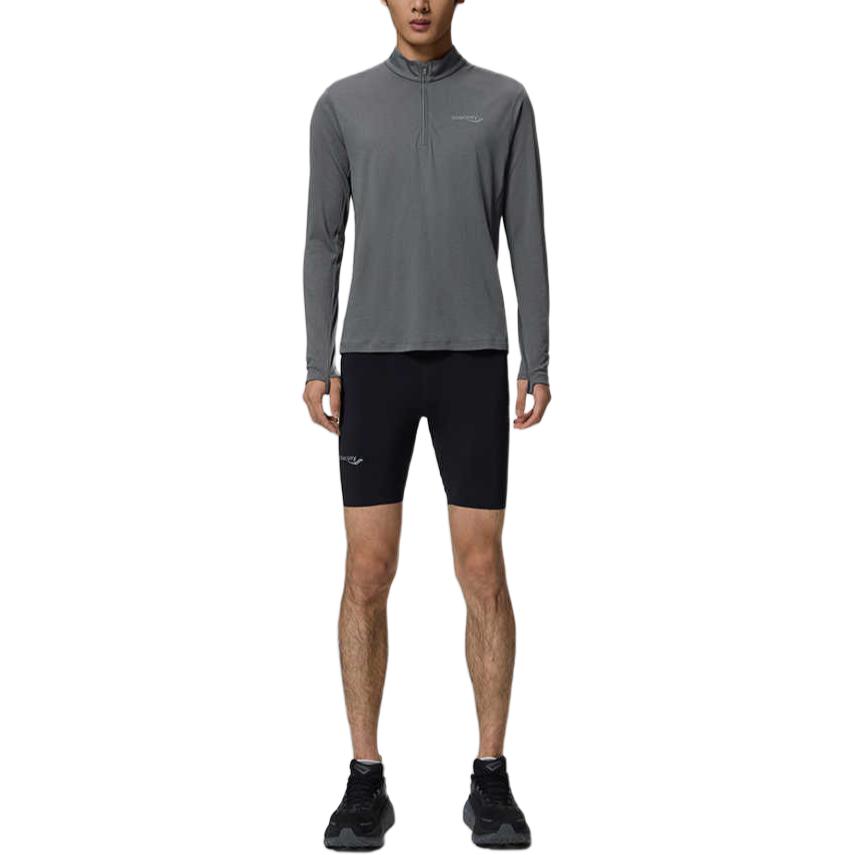 SAUCONY Running Training Soft Stretch Long Sleeve T-Shirt Men Tops Light-Gray SC2240101A-MG31
