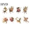 Elegant Rose Boutonniere Bud Wedding Flower Set, Wrist Corsage for Bride Bridesmaid Realistic Brooch & Groom Groomsman, Artificial Silk Floral
