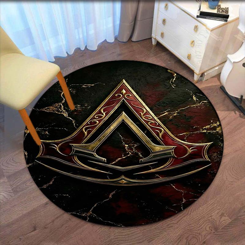 Assassin's Creed Printed Round Rug Carpet Chair Rug Area Rug Entryway Doormats,for Office Chair Living Room Bedroom Kitchen Room.
