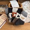 1/5 Pares Meias Femininas com Estampa de Cachorro Desenho Animado Harajuku Respiráveis Outono Inverno Meias de Cano Médio Presentes de Natal Macios Meias