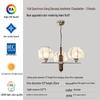 Song Dynasty-Style Chandelier: Retro Nanyang Design with Fabric and Walnut Wood for Living Room, Bedroom, or Dining Room