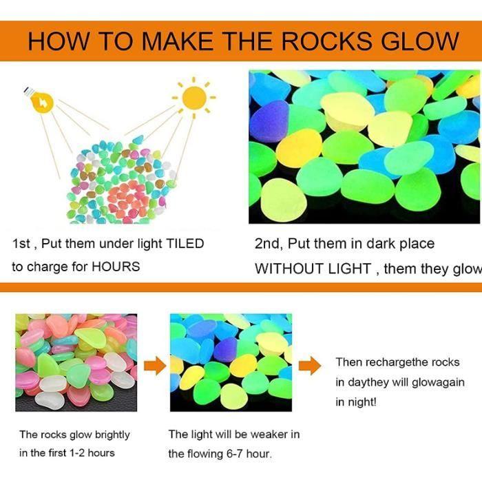 300 Luminous Stones, Aquarium Pebbles, Garden Decoration Pebbles, Luminous Stone, Fluorescent Decoration