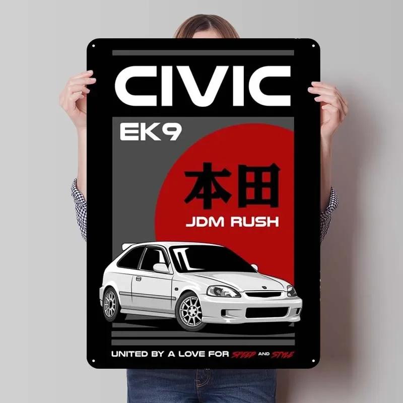 

Honda Sign Cars Постер Декор для дому Вітальня Ретро Металева Бляшана Табличка для Гаражу Настінне Мистецтво Декор Інтер єру Чоловіки 15.7x11.8In(40x30cm)